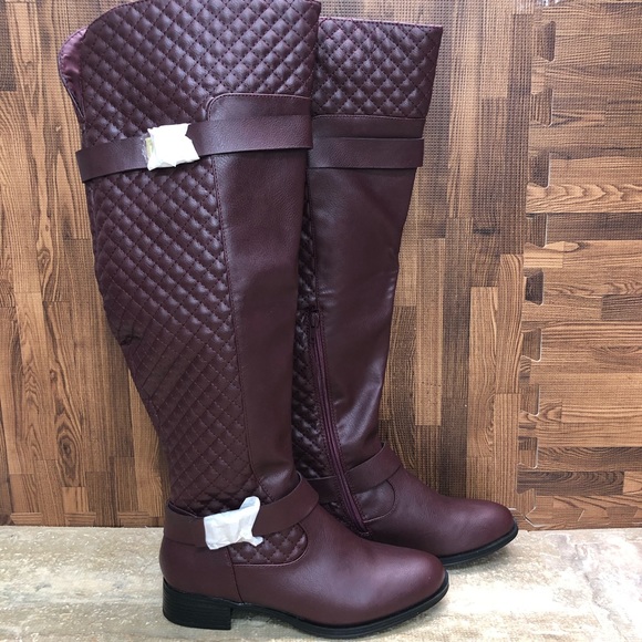 JUSTFAB Burgundy Keswick WC Flat Boots Size 7.5 - Picture 3 of 15